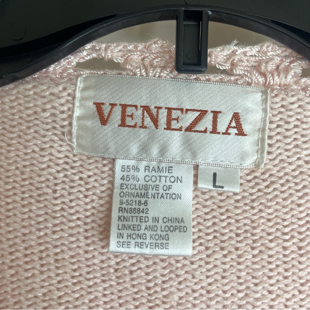 Venezia Light Pink Women's Cardigan Large Embroidered Detail Long Sleeve - Picture 2 of 15
